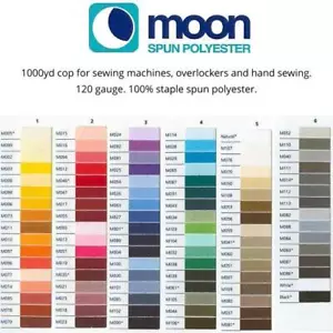 Coats Moon Spun Polyester Sewing Thread 1000yds - Picture 1 of 237