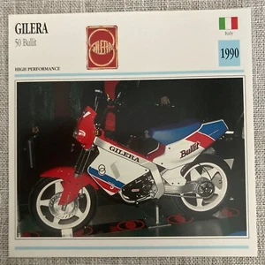 Gilera 50 Bullit High Performance 1990 Italy Edito Service Atlas Motorcycle Card - Picture 1 of 2