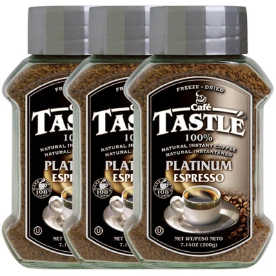 Café Tastle Platinum Espresso café instantáneo liofilizado, 7,14 oz (paquete de 3) Foto 1 de 3