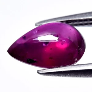 💎 1.07ct Pear Cabochon Natural Purplish Red Burmese Ruby - Heated Only No Glass - Picture 1 of 4