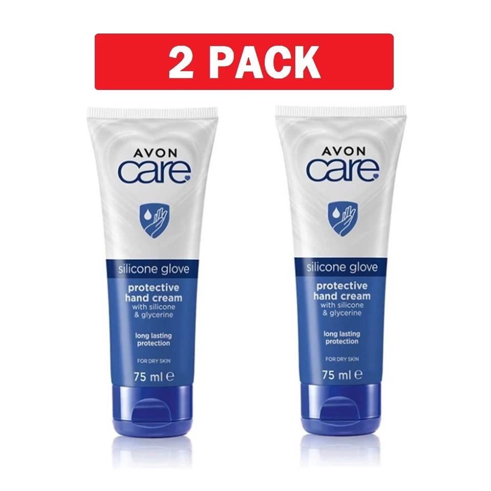 Pacote com 2 luvas de silicone Avon CARE proteção duradoura creme para as mãos 75 ml/2,54 fl oz - Imagem 1 de 4