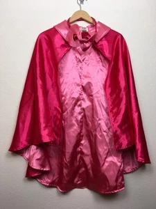 Gymboree Girls Dress Up Costume Pink Satin Cape Super Hero Size M 7 12 Mask GUC - Picture 1 of 7