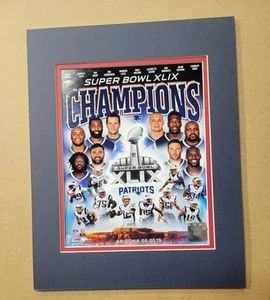 New England Patriots SUPER BOWL XLIX CHAMPIONSHIP 8X10 TEAM PHOTO Matted - Picture 1 of 1