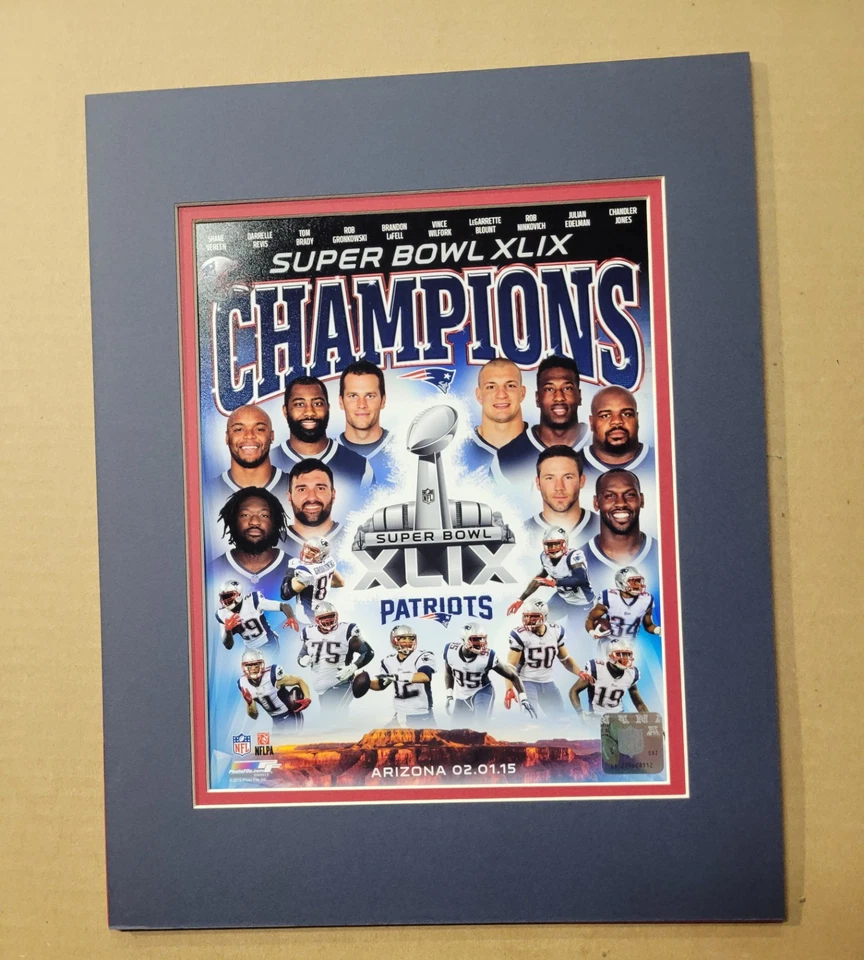 FOTO DEL EQUIPO 8X10 CAMPEONATO XLIX SUPER BOWL DE LOS PATRIOTAS DE NUEVA Inglaterra mate  Foto 1 de 1