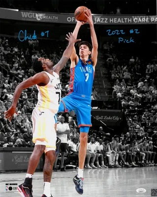 Chet Holmgren Signed Thunder 16x20 Photo Inscribed "2002 #2 Pick" (JSA COA) - Image 1 of 4