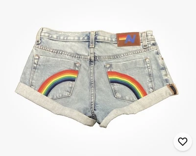 Aviator нации высоты джинсовой ткани джинсы шорты радуги вышитые задние карманы 26 - Изображение 1 из 2