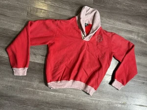 Felpa Polo Ralph Lauren vintage anni 80 collo scialle rosso logo RARA etichetta verde - Foto 1 di 10