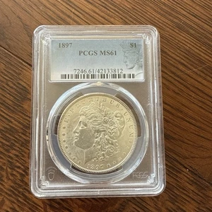 1897 P Morgan Silver Dollar PCGS MS61 - Picture 1 of 7