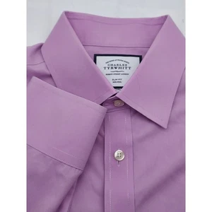 Charles Tyrwhitt Slim Fit Non-Iron Dress Shirt Lavender 16/34 Large - Picture 1 of 6