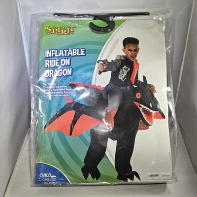 Spirit Halloween Childs Inflatable Costume Blow Up Ride On Dragon Kids OSFM New - Image 1 of 2
