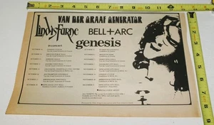 GENESIS LINDISFARNE Vintage Original UK Concert Dates AD Advert 1971 Prog Rock - Picture 1 of 1
