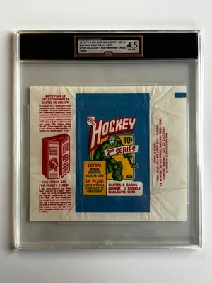 1972-73 OPC O-PEE-CHEE POSTERS WAX HOCKEY WAX WRAPPER SERIES 2 ICERT 4.5 GRADED - Bild 1 von 2