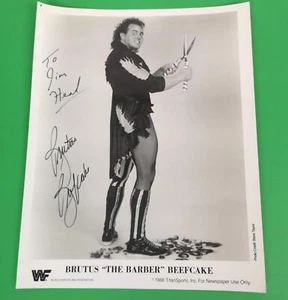 WWF Beefcake Brutus the Barber Photo 8 x 10 Autographed Wrestling 1988 USA - Picture 1 of 4