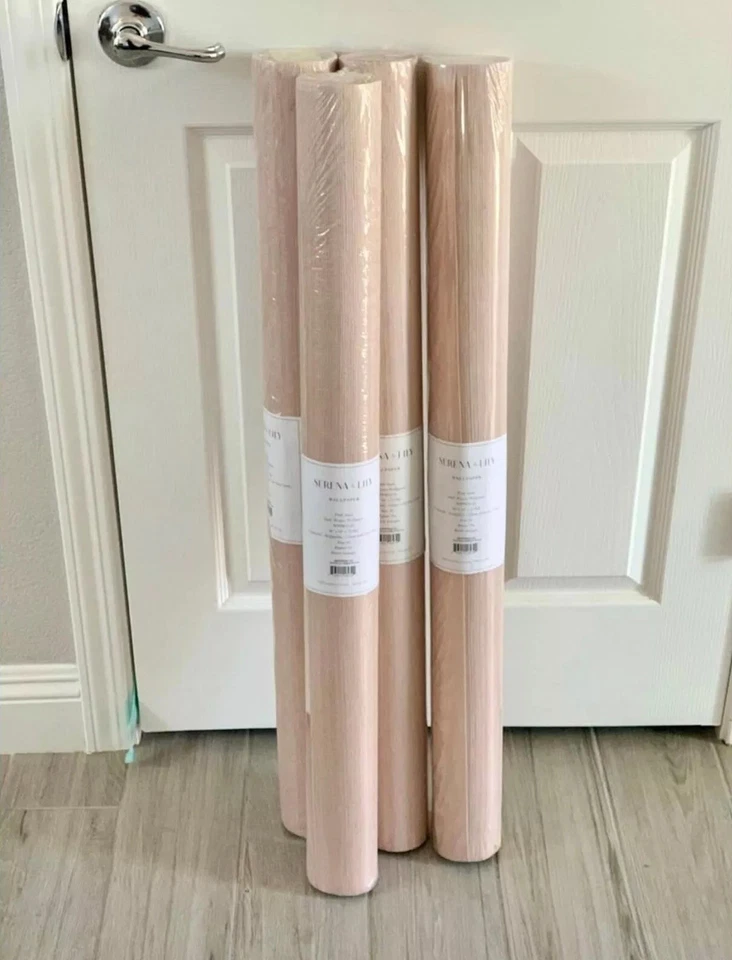 NEW Serena & Lily Grasscloth Wallcovering-Pink Sand - Image 1 of 1