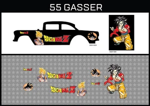 Hot Wheels(1/64),55 Gasser"Dragon Ball Z" Waterslide,Printed White First,Decals - Picture 1 of 5