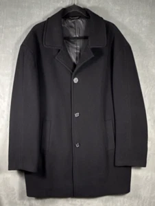 Lauren Ralph Lauren Cashmere Wool Blend Single Breasted Overcoat Men 42R Black - Picture 1 of 7