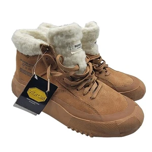 BrandBlack Capo Womens 7.5 Brown Sherpa Lining Vibram MegaGrip Sole Lace Up - Picture 1 of 12