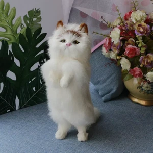 Simulation Cute Standing Fortune Cat Plush Toy Household Photography Props Car D - Picture 1 of 6