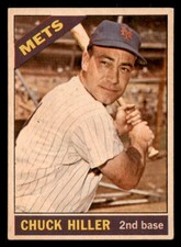 1966 Topps Venezuelan Chuck Hiller No Creases! VGEX #154 Venezuela Baseball Card