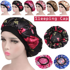 Women Floral Silk Night Sleep Cap Hair Bonnet Hat Head Cover Satin Turban Wrap
