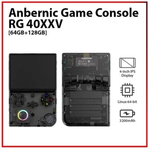(128GB) Anbernic RG 40XXV BLACK Quad Core Wi-Fi Wireless Linux Gaming Console AU - Picture 1 of 11