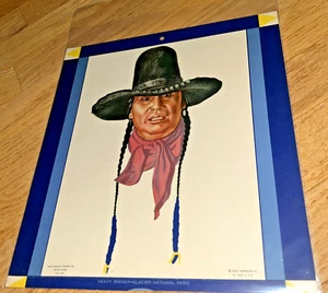 1930's Great Northern Railroad Calendar Top GLACIER NAT'L PARK - HEAVY BREAST - Picture 1 of 6