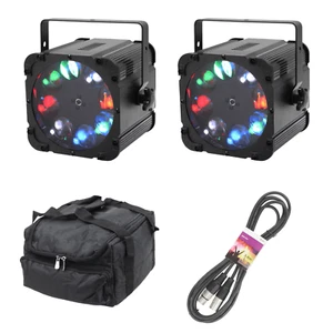 2 x Equinox Crossfire XP 8 Gobos Mondblume LED Licht mit Tragetaschen & DMX Blei - Bild 1 von 6