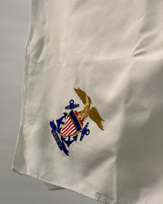 Navy Handkerchief US Military Eagle White Cotton Free Shipping Nice 30 x 28" USA