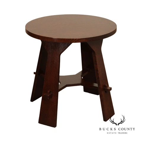 Stickley Mission Style Oak 'Gus' Round Tea Table Cover