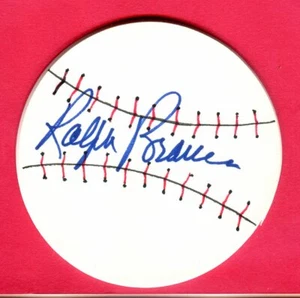 UNIQUE BASEBALL BEER/SODA BAR COASTER-DODGERS RALPH BRANCA AUTOGRAPH - Picture 1 of 1