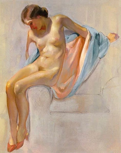 Neysa Moran McMein sitzender Akt Leinwandbild 16 x 20 - Bild 1 von 4