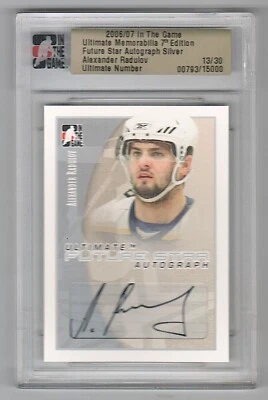 2006-07 ITGT Ultimate Memorabila Future Star Alexander Radulov Rookie Auto #/30 - Image 1 of 2