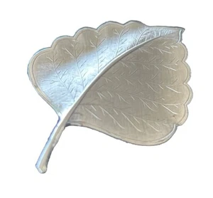 Vintage Brushed Silver Tone Leaf Brooch Pin 3" Statement - Picture 1 of 5
