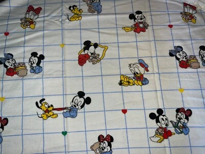 Vintage Disney Babies Receiving Blanket Mickey Minnie Pluto Donald Daisy - Image 1 of 2