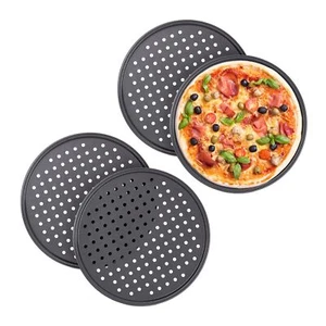 10030761 Pizzablech 4er Set rund gelocht antihaft Pizza & Flammkuchen aus Sta... - Bild 1 von 6