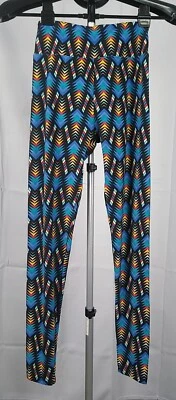 Leggings para mujer LuLaRoe patrón tribal azteca talla única azul amarillo rojo Foto 1 de 4