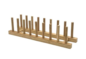 Bamboo Plate & Lid Rack Organizer Store And Display Dishes Lipper New No Tags - Picture 1 of 3