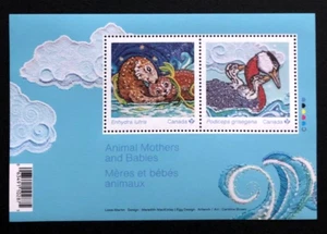 CANADA 2023 ANIMAL MOTHERS AND BABIES, BIRDS MNH SOUVENIR SHEET - Picture 1 of 1