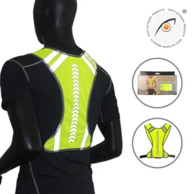 Motorbike Cycle Running Hi Vis Yellow Waistcoat Safety Reflective Safety Vest - Image 1 of 4