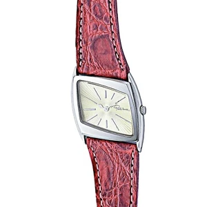 Roberto Cavalli R7251175535 Silver Tone Red Crocodile Leather Strap Womens Watch - Picture 1 of 3