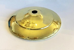New- Old stock 4-1/8" ID. 1" tall BRASS Plated Steel VASE CAP, lamp part - Picture 1 of 10