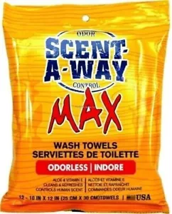 Hunters Scent A Way Max Wash Towels Prevent/Control Odors 12Pk 07796 - Picture 1 of 1