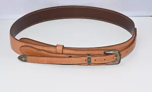 Desperado Leather Gun Belt with Sterling Silver and 10K Gold Buckle - Picture 1 of 10