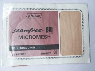 Vintage Stockings 1960s Unworn St Michael Nylon Seamless Mesh Ladies Size 9 - Image 1 of 4