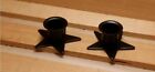 Paar schwarzer Stern Eisen Kerzenhalter für konische Kerzen - 2,5"" Breite x 1"" H