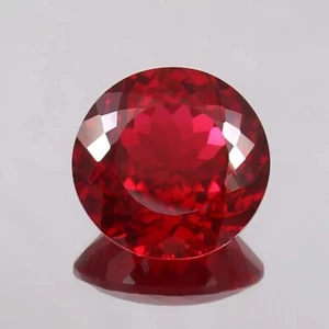 12.50 Ct + Natural Flawless Burmese Red Ruby Round Cut Loose Gemstone - Picture 1 of 5