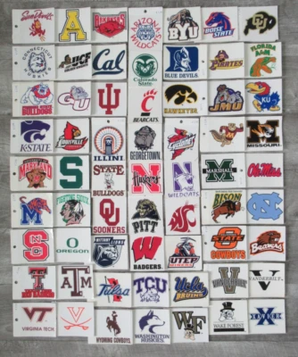 NCAA Team Logo Static Window Cling 3.5 x 3.75 Reusable Decal Vintage You Pick - Image 1 of 3