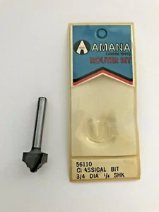 AMANA  #56110  1/4" SHANK CARBIDE TIPPED 2 FLUTED  "CLASSICAL" GROOVE ROUTER BIT - Picture 1 of 3