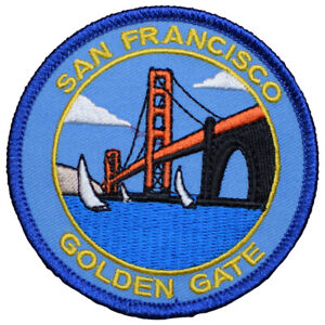 San Francisco Patch - California, Golden Gate Bridge, Sailing Badge 3" (Iron on)