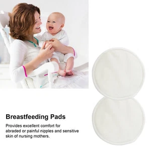 2pcs Breastfeeding Pads Washable Bamboo Fiber Reusable Nursing Pads - Picture 1 of 12